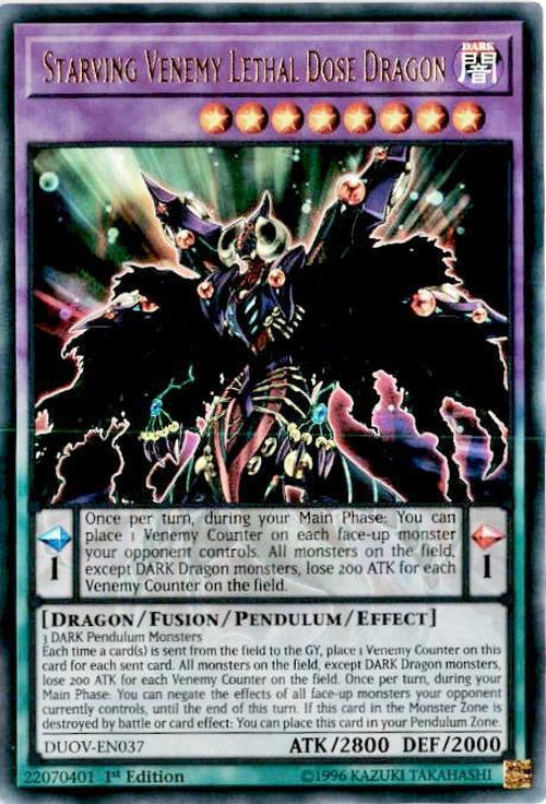 Starving Venemy Lethal Dose Dragon - DUOV-EN037 - Ultra Rare 1st Edition-Cherry Collectables