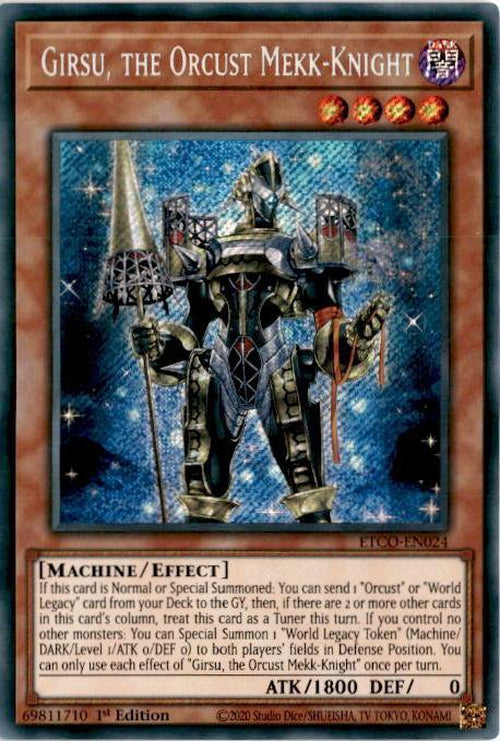 Girsu, the Orcust Mekk-Knight - ETCO-EN024 - Secret Rare 1st Edition-Cherry Collectables