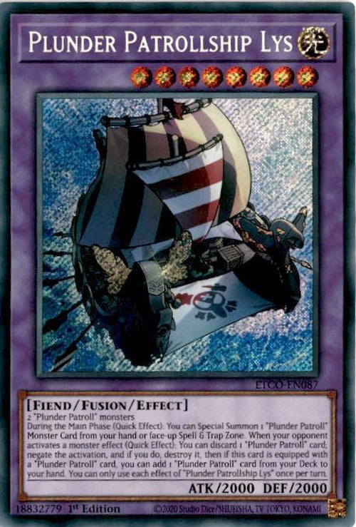 Plunder Patrollship Lys - ETCO-EN087 - Secret Rare 1st Edition-Cherry Collectables