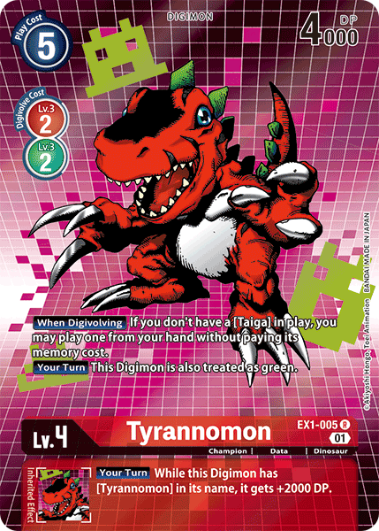 Alternate Art Tyrannomon Ex1-005 - Ex01 Classic Collection