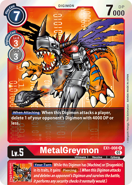 MetalGreymon (EX1-008) Rare -  Classic Collection