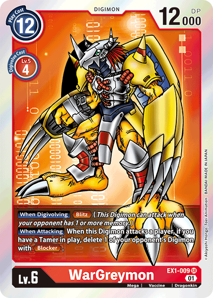 Wargreymon Ex1-009 Super Rare - Ex01 Classic Collection