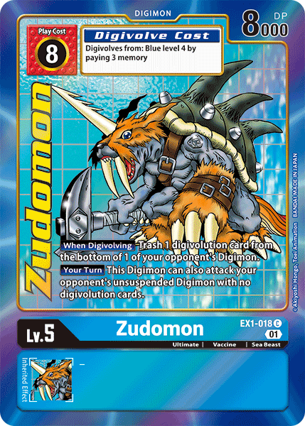 Alternate Art Zudomon Ex1-018 - Ex01 Classic Collection