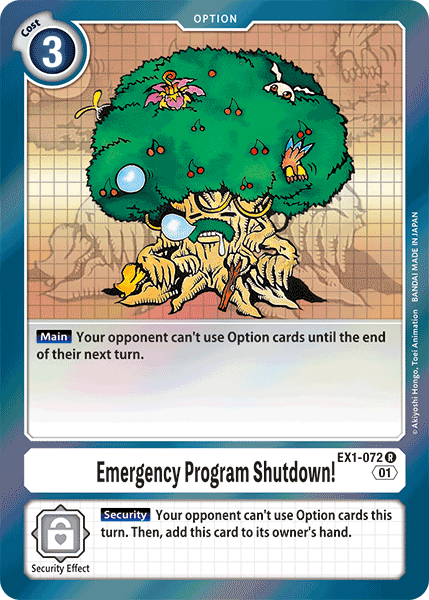 Emergency Program Shutdown! (EX1-072) Rare -  Classic Collection