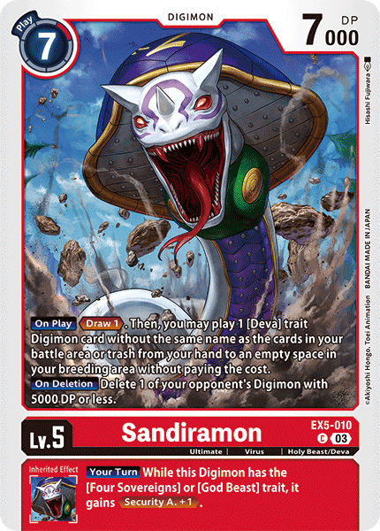 Plasyet 4 4x Sandiramon Ex5-010 - Common Ex05 Animal Colosseum