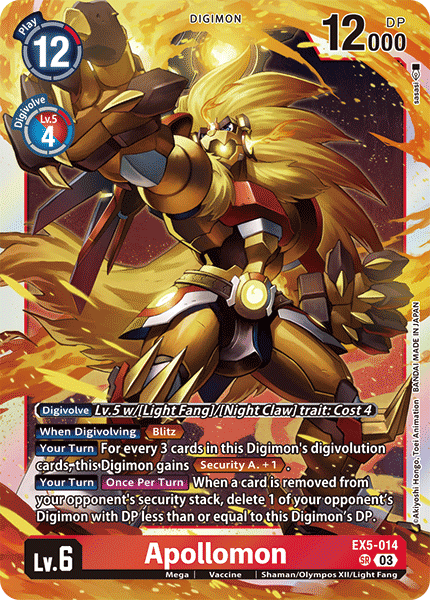 Apollomon EX5-014 - Super Rare EX05 Animal Colosseum