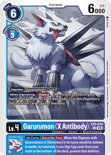 Plasyet 4 4x Garurumon X Antibody Ex5-018 - Uncommon Ex05 Animal Colosseum