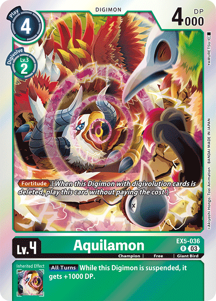 Aquilamon Ex5-036 - Rare Ex05 Animal Colosseum
