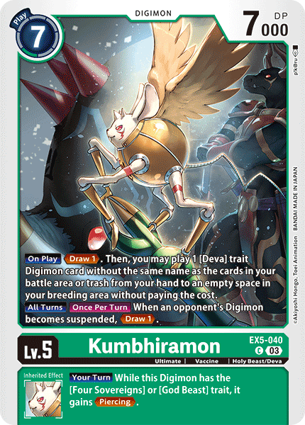 Plasyet 4 4x Kumbhiramon Ex5-040 - Common Ex05 Animal Colosseum