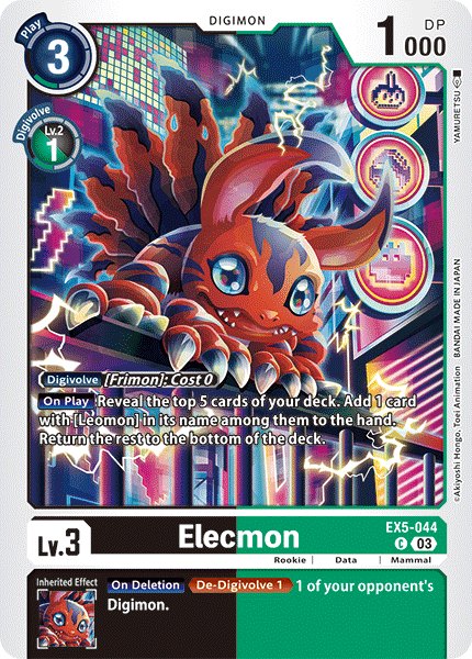 Plasyet 4 4x Elecmon Ex5-044 - Common Ex05 Animal Colosseum