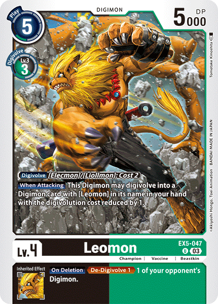 Plasyet 4 4x Leomon Ex5-047 - Uncommon Ex05 Animal Colosseum