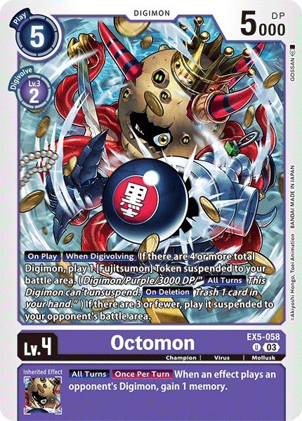Plasyet 4 4x Octomon Ex5-058 - Uncommon Ex05 Animal Colosseum