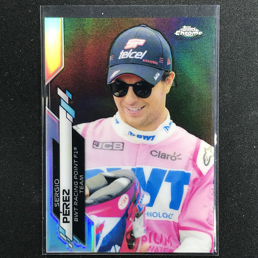 2020 Topps Chrome Sergio Perez F1 Racers Refractor No 186