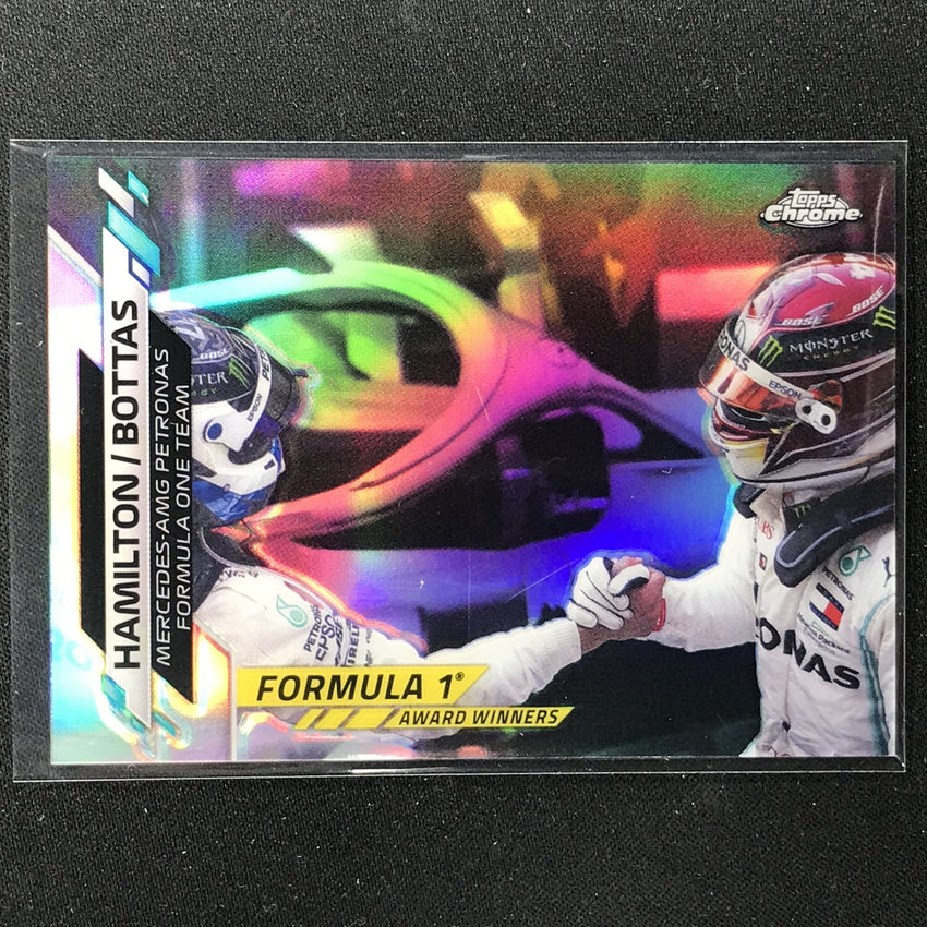 2020 Topps Chrome Lewis Hamilton Valtteri Bottas Award Winners Refractor No 196