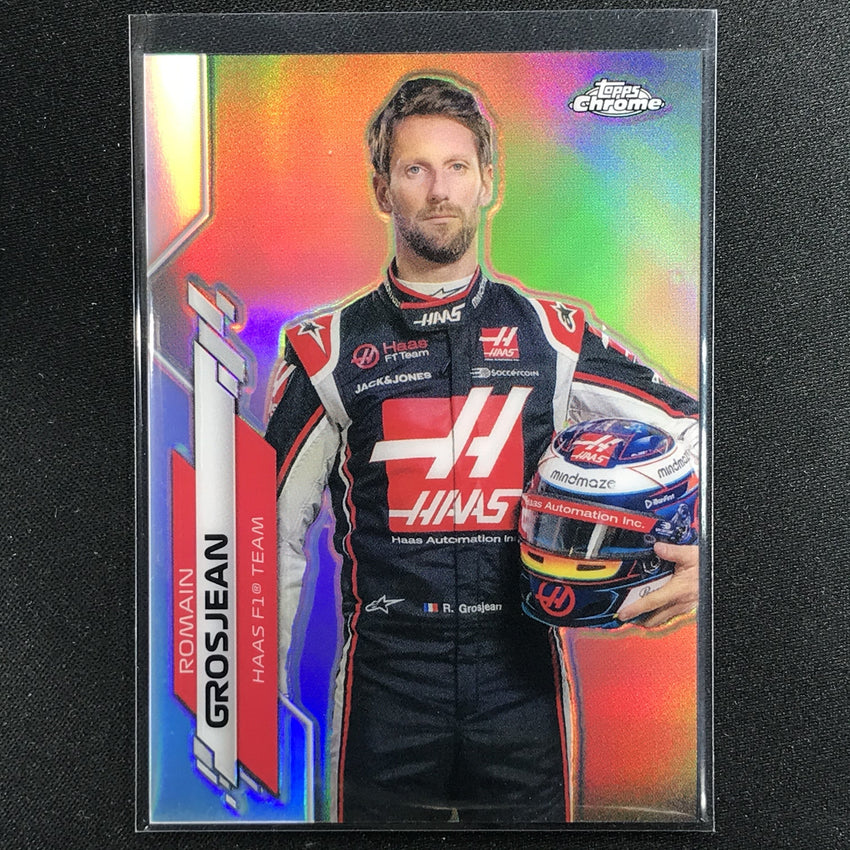 2020 Topps Chrome Romain Grosjean F1 Racers Refractor No 17