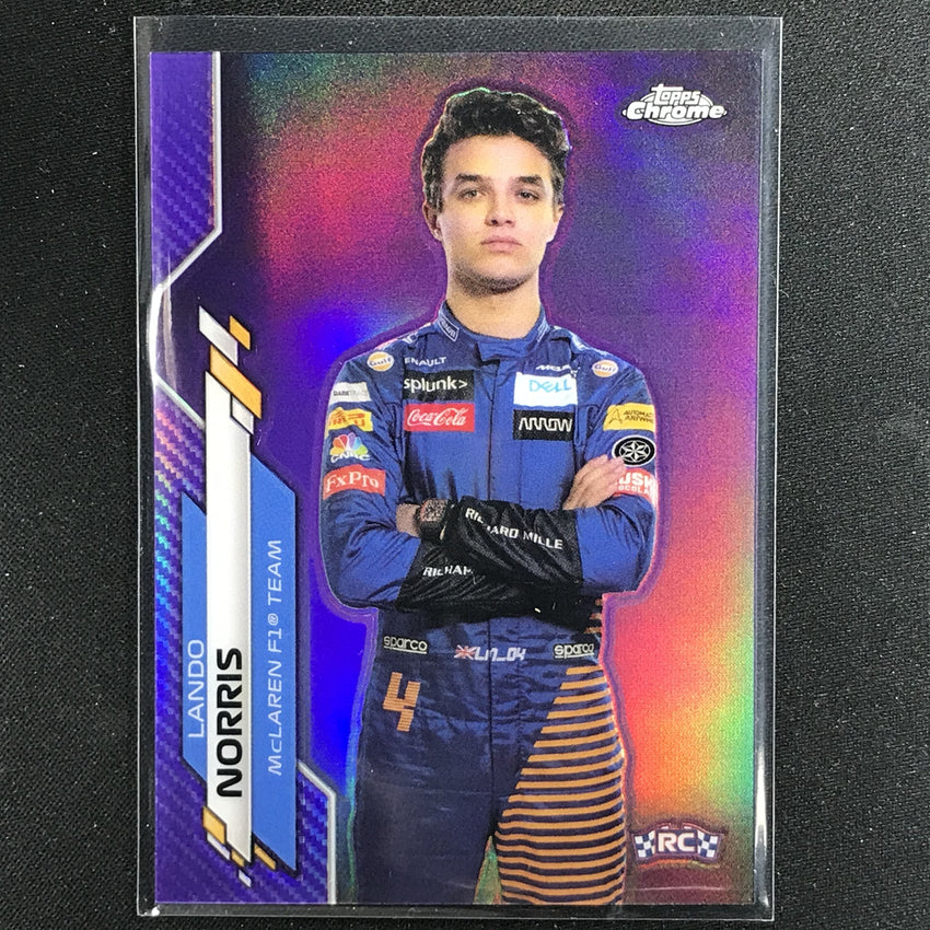 2020 Topps Chrome Lando Norris F1 Racers Rookie Purple 340/399