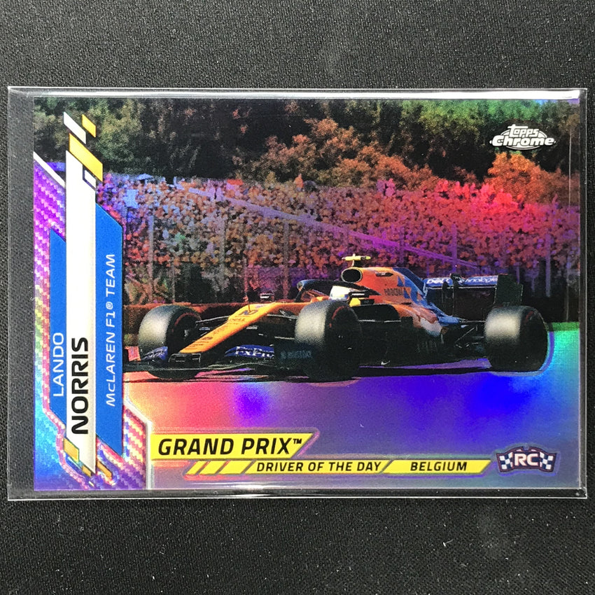 2020 Topps Chrome Lando Norris Grand Prix Winners Rookie Purple 235/399