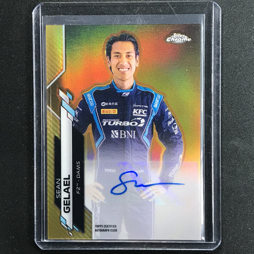 2020 Topps Chrome Sean Gelael F2 Racers Gold Auto 40/50