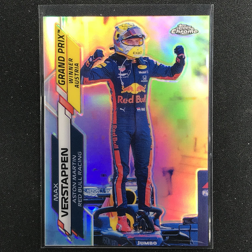 2020 Topps Chrome Max Verstappen Grand Prix Winners Refractor No 141