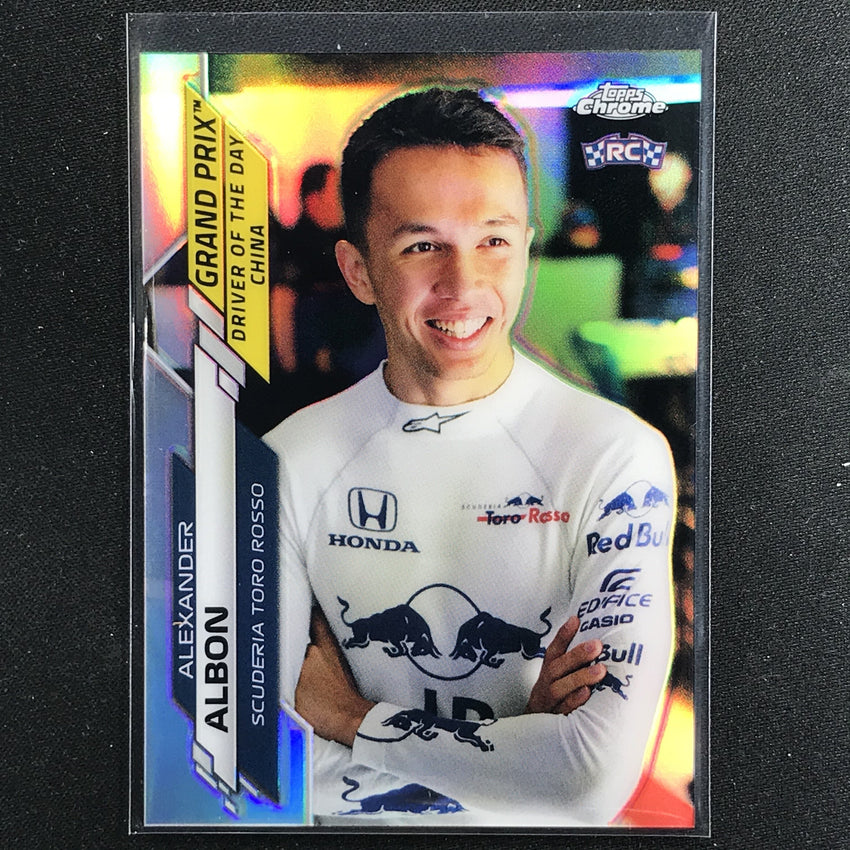 2020 Topps Chrome Alexander Albon Grand Prix Winners Rookie Refractor No 156
