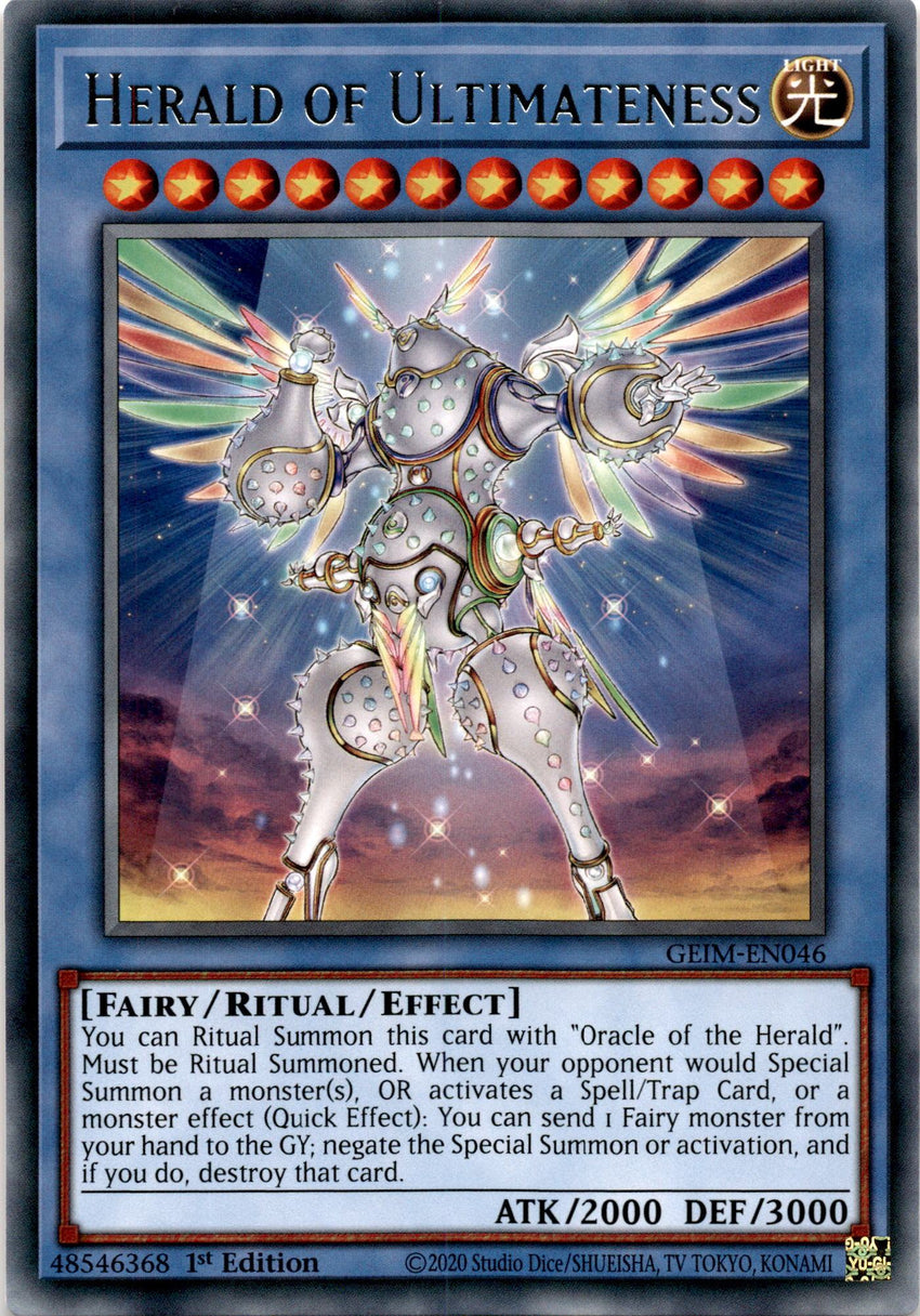 PLAYSET (3x) Herald of Ultimateness - GEIM-EN046 - Rare 1st Edition-Cherry Collectables