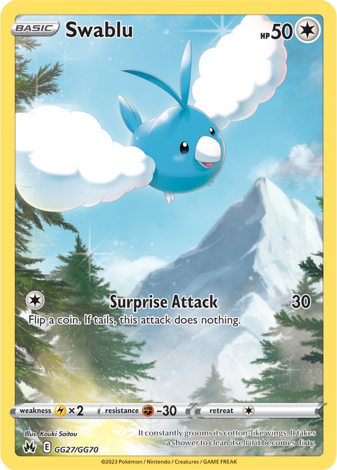 Swablu - GG27/GG70 - Holo Rare Crown Zenith Galarian Gallery