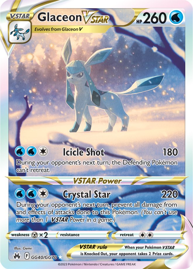 Glaceon VSTAR - GG40/GG70 - Ultra Rare Crown Zenith Galarian Gallery