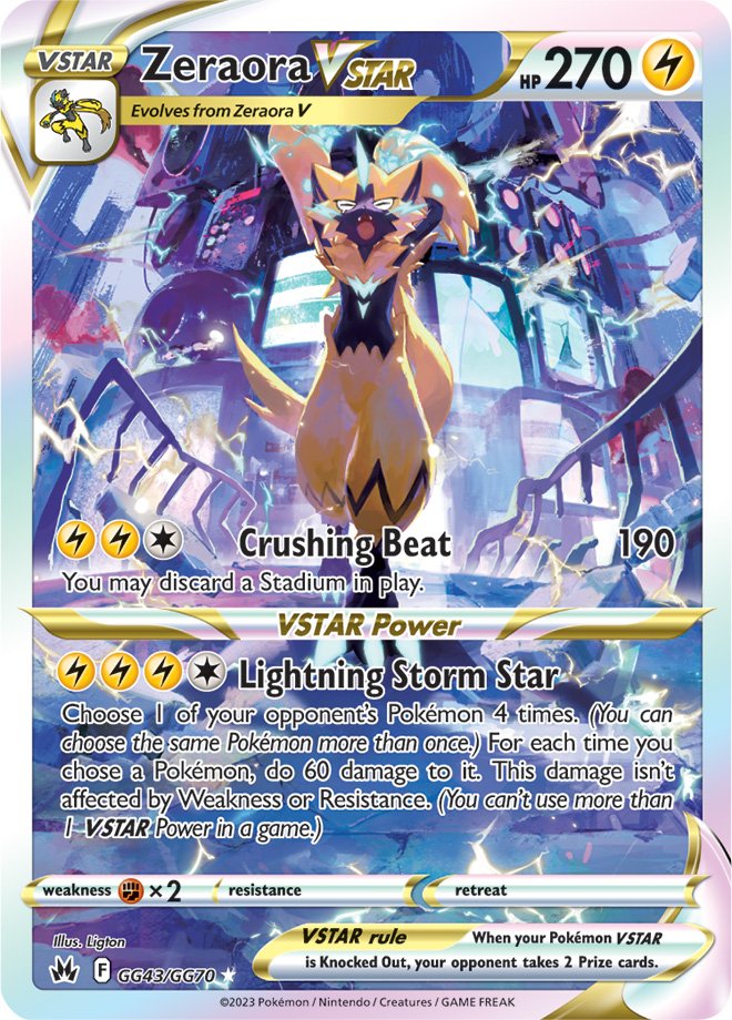 Zeraora VSTAR - GG43/GG70 - Ultra Rare Crown Zenith Galarian Gallery