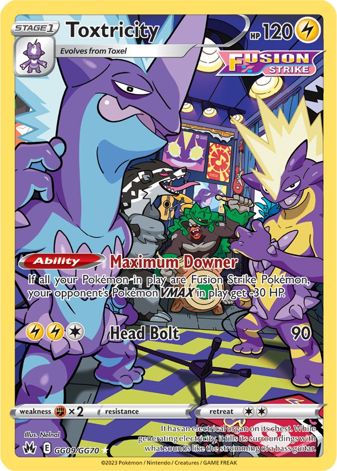 Toxtricity - GG09/GG70 - Holo Rare Crown Zenith Galarian Gallery