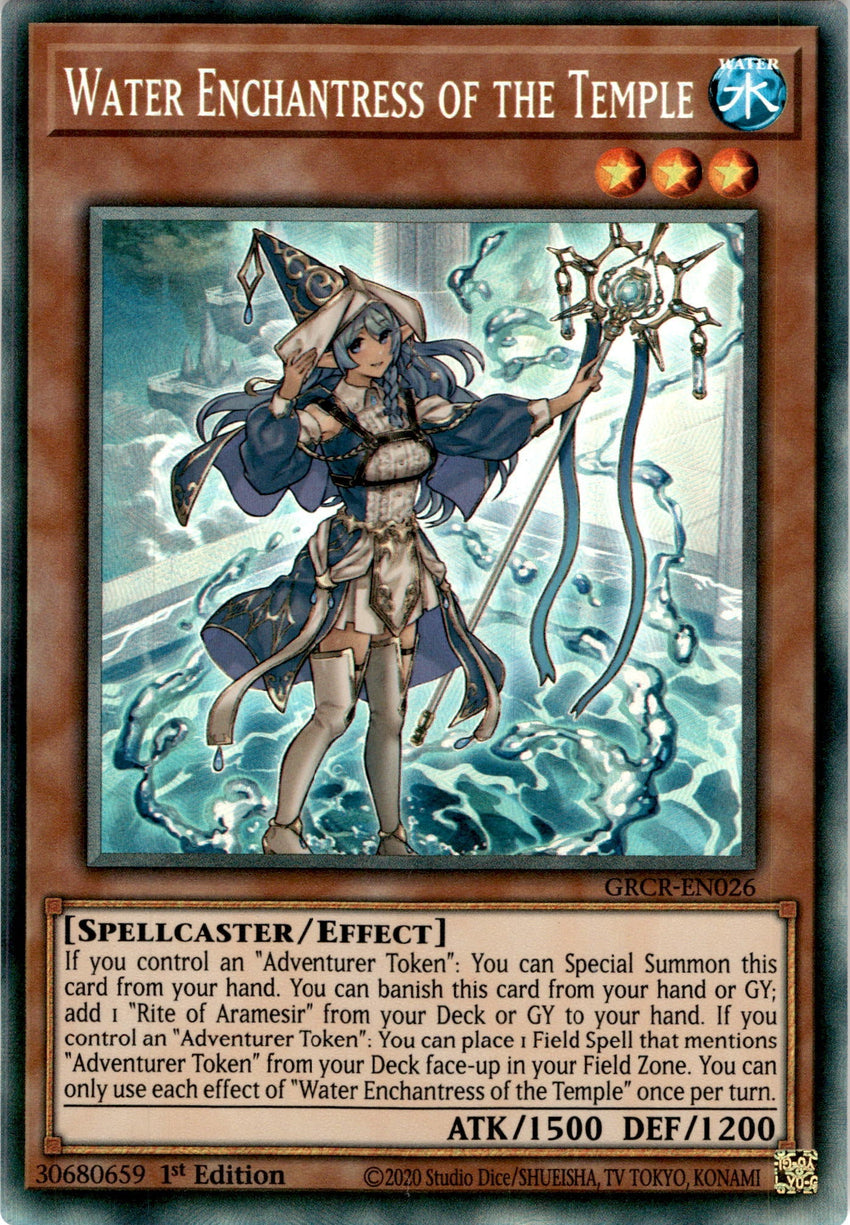 Collector Rare Water Enchantress Of The Temple - Grcr-en026 - 1st Edition