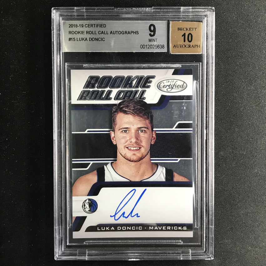 2018-19 Certified LUKA DONCIC Rookie Roll Call Auto #LD BGS 9/10 (638)-Cherry Collectables