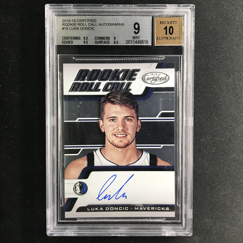 2018-19 Certified LUKA DONCIC Rookie Roll Call Auto #LD BGS 9/10 (819)-Cherry Collectables