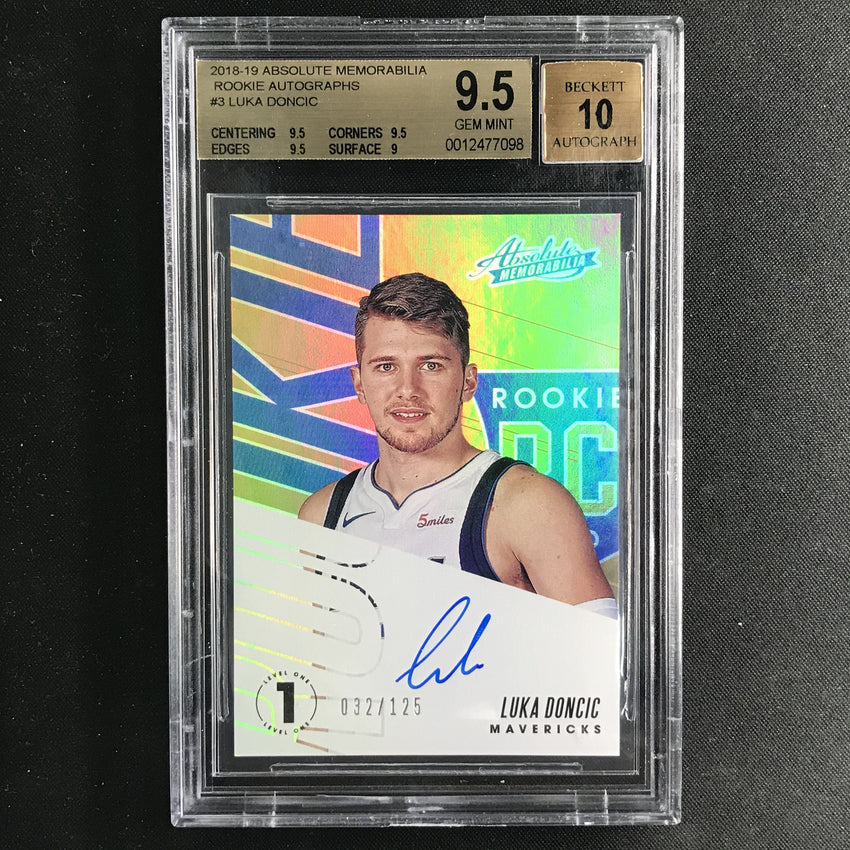 2018-19 Absolute LUKA DONCIC Rookie Auto 32/125 BGS 9.5/10-Cherry Collectables