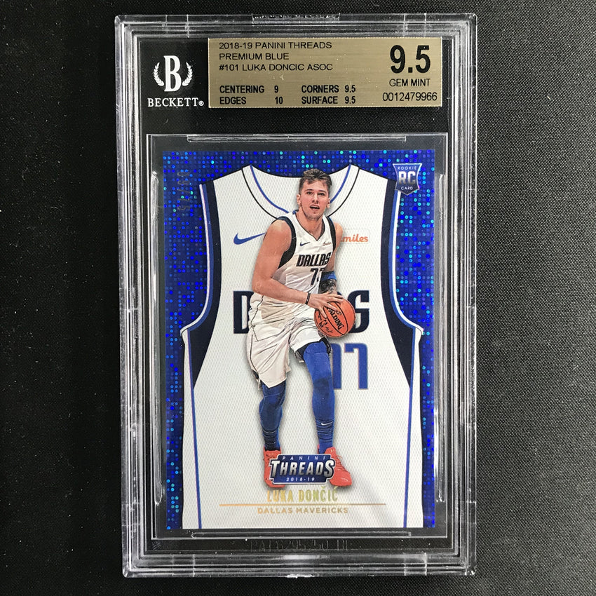 2018-19 Threads LUKA DONCIC Premium Blue 9/75 BGS 9.5-Cherry Collectables