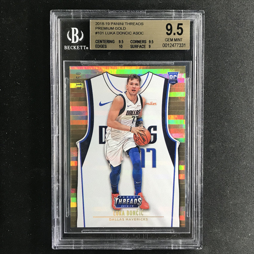 2018-19 Threads LUKA DONCIC Premium Gold 5/10 BGS 9.5-Cherry Collectables