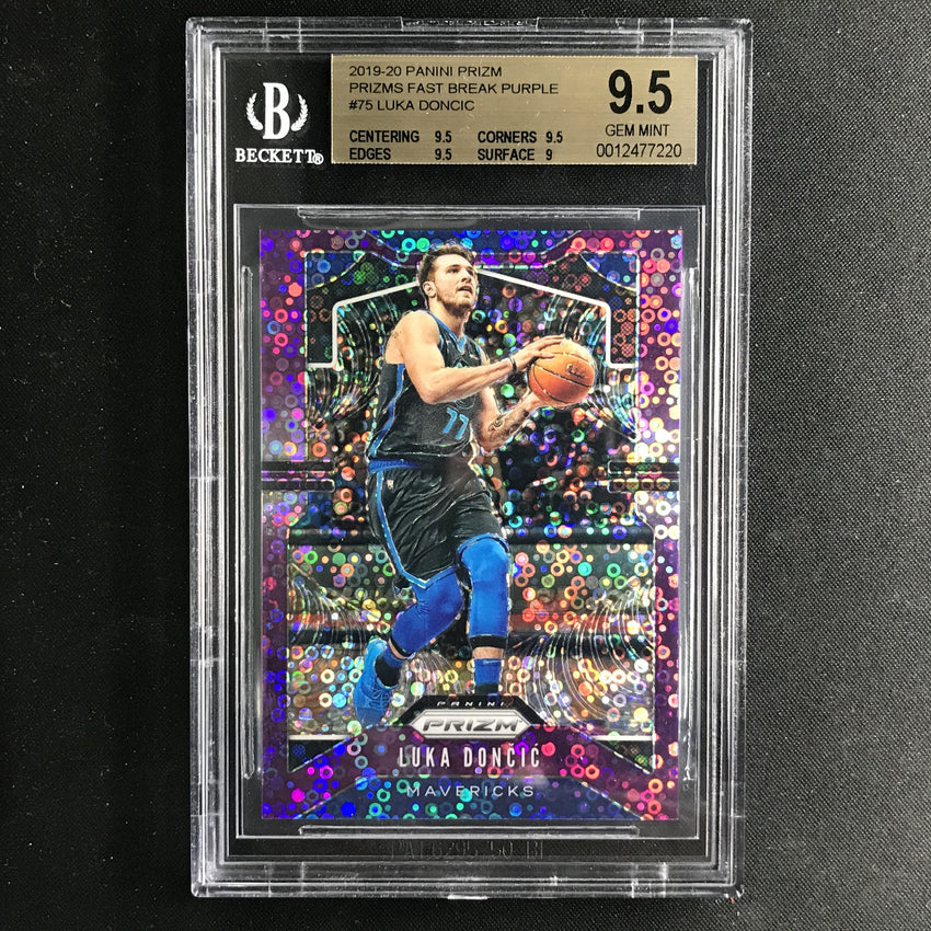2019-20 Prizm LUKA DONCIC Fast Break Purple 17/75 BGS 9.5-Cherry Collectables