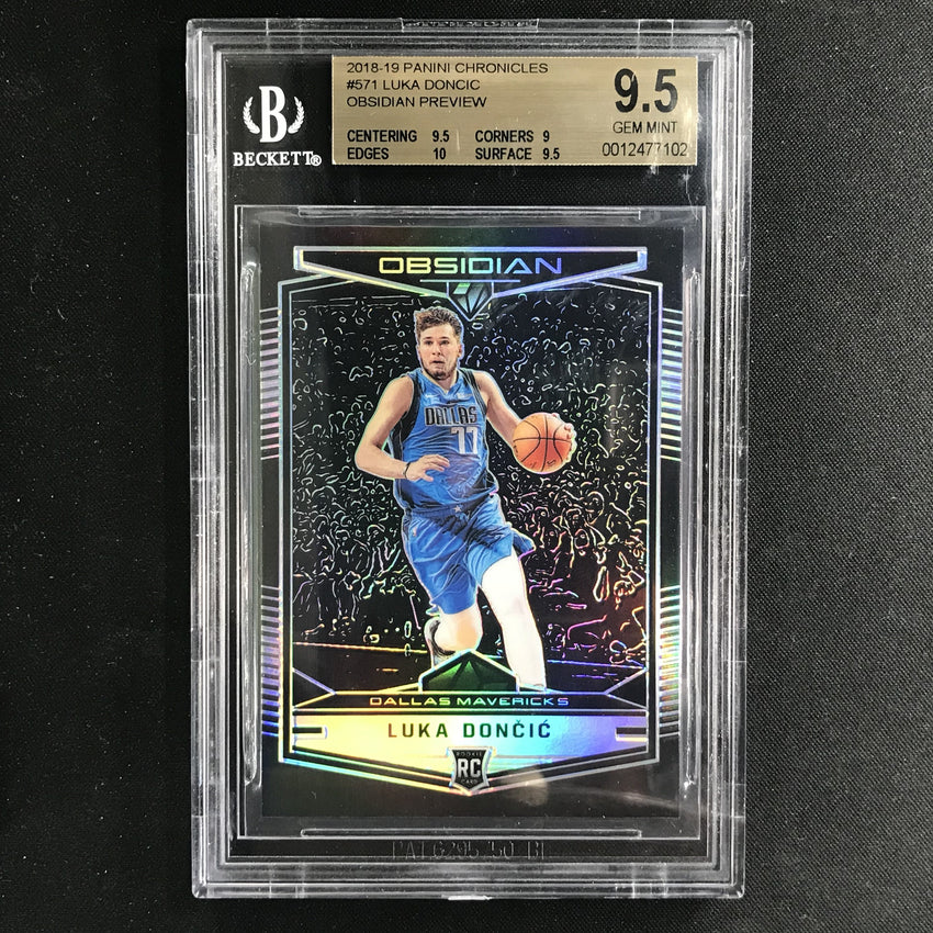 2018-19 Chronicles LUKA DONCIC Obsidian Preview #571 BGS 9.5 (102)-Cherry Collectables