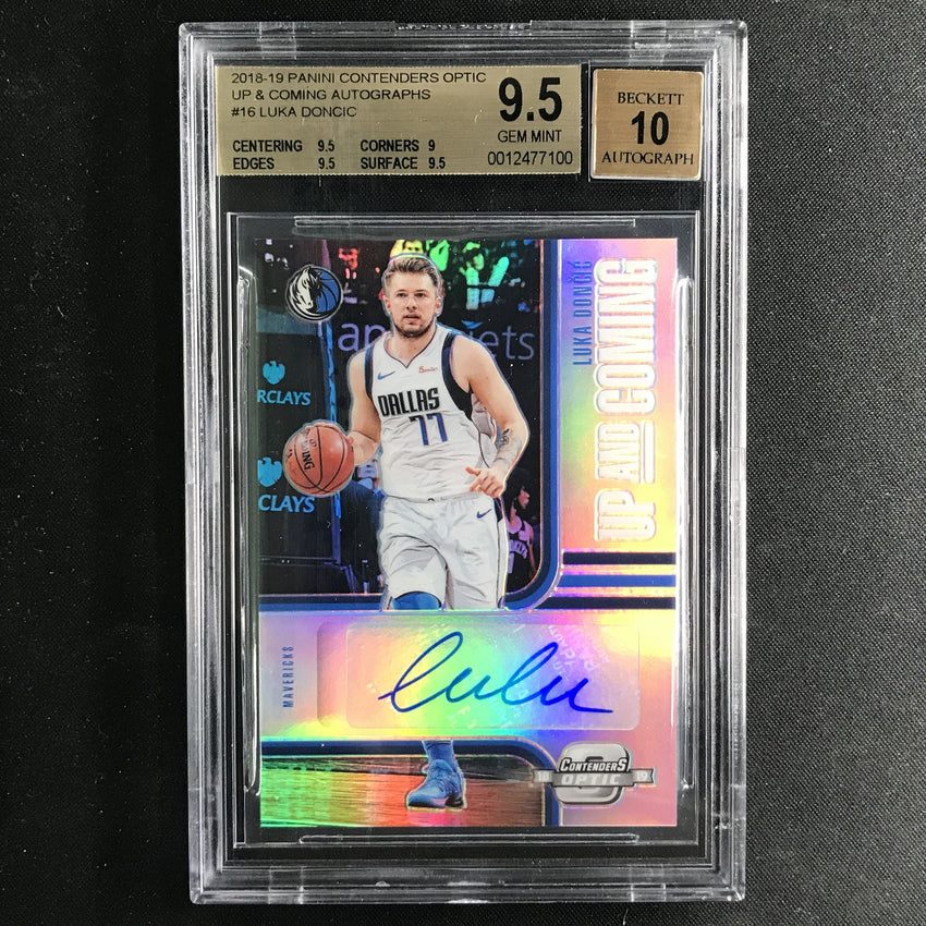 2018-19 Contenders Optic LUKA DONCIC Rookie Up & Coming Auto 11/99 BGS 9.5/10-Cherry Collectables