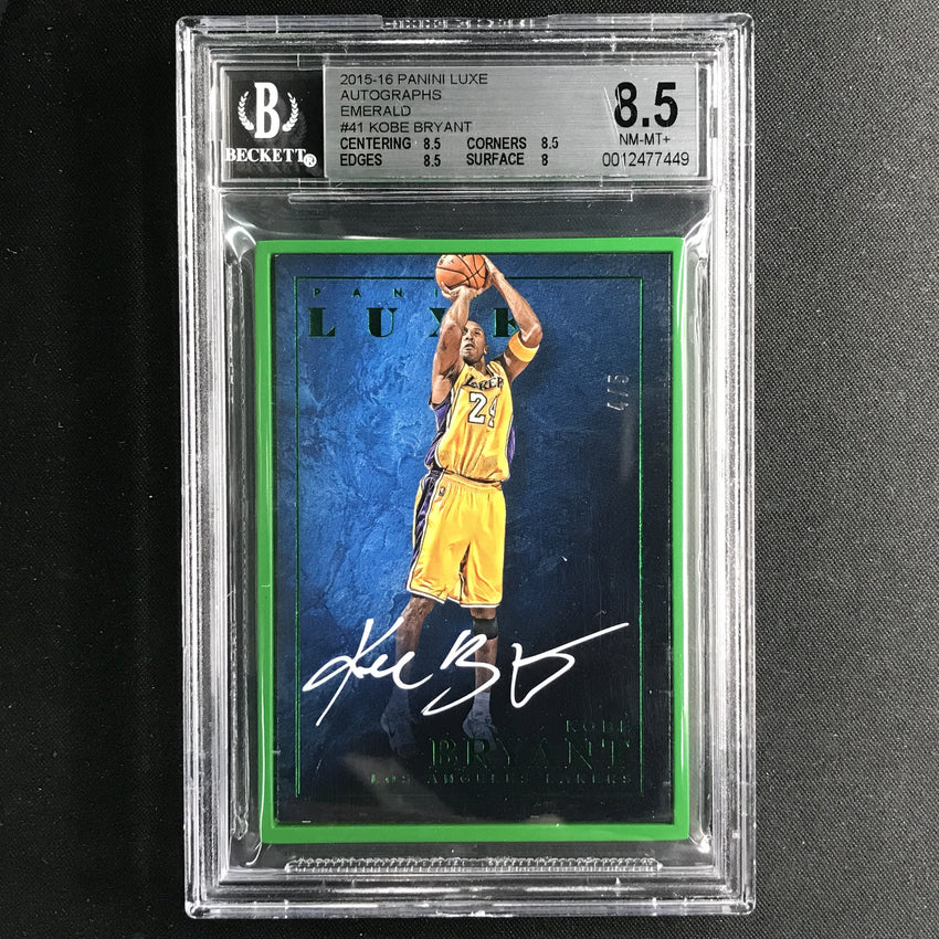 2015-16 Luxe KOBE BRYANT Emerald Auto 4/5 BGS 8.5/10-Cherry Collectables