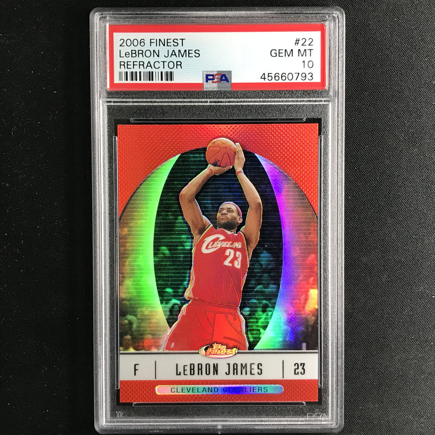 2006-07 Finest LEBRON JAMES Refractor #22 PSA 10 (793)-Cherry Collectables
