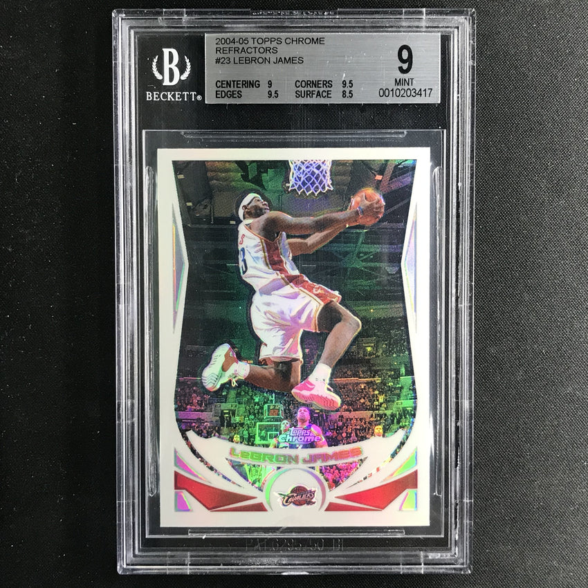 2004-05 Chrome LEBRON JAMES Refractor #23 BGS 9 (417)-Cherry Collectables