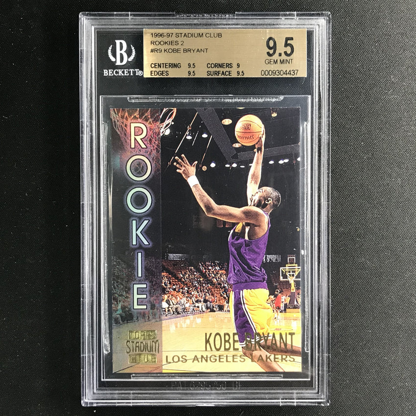 1996-97 Stadium Club KOBE BRYANT Rookie 2 #R9 BGS 9.5-Cherry Collectables