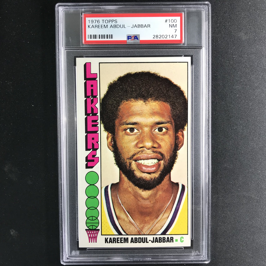 1976-77 Topps KAREEM ABDUL-JABBAR #100 PSA 7 (147)-Cherry Collectables