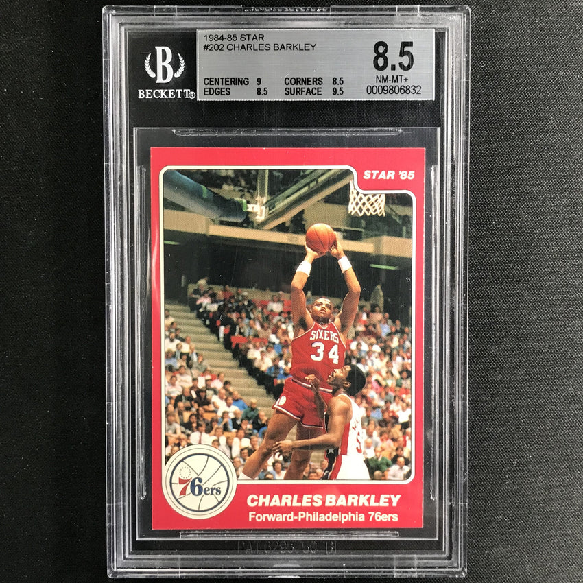 1984-85 Star CHARLES BARKLEY Rookie #202 BGS 8.5 (832)-Cherry Collectables