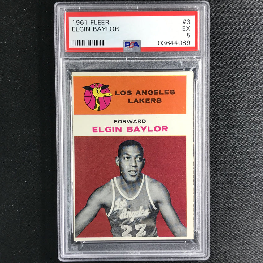 1961-62 Fleer ELGIN BAYLOR Rookie #3 PSA 5 (089)-Cherry Collectables