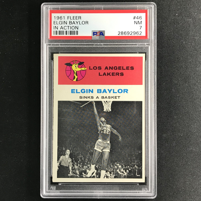 1961-62 Fleer ELGIN BAYLOR In Action #46 PSA 7 (962)-Cherry Collectables