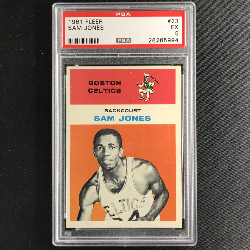 1961-62 Fleer SAM JONES #23 PSA 5 (994)-Cherry Collectables