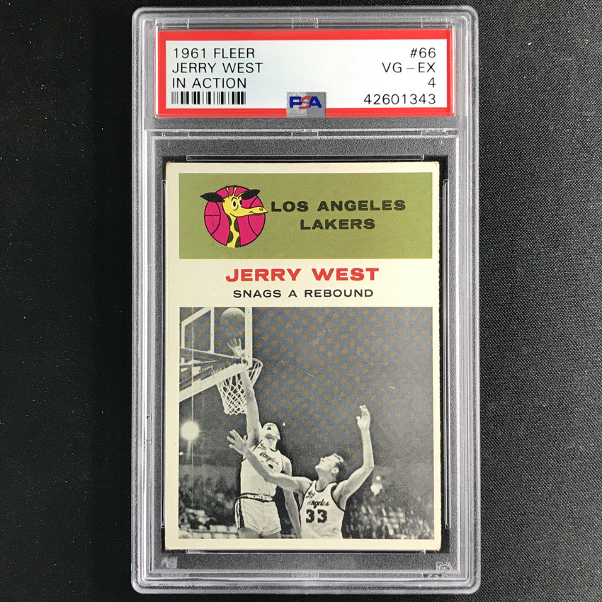 1961-62 Fleer JERRY WEST In Action #66 PSA 4 (343)-Cherry Collectables
