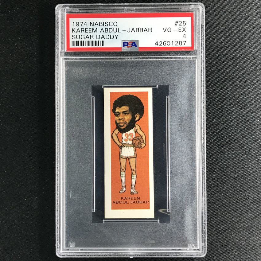 1974 Nabisco KAREEM ABDUL-JABBAR Sugar Daddy #25 PSA 4 (287)-Cherry Collectables