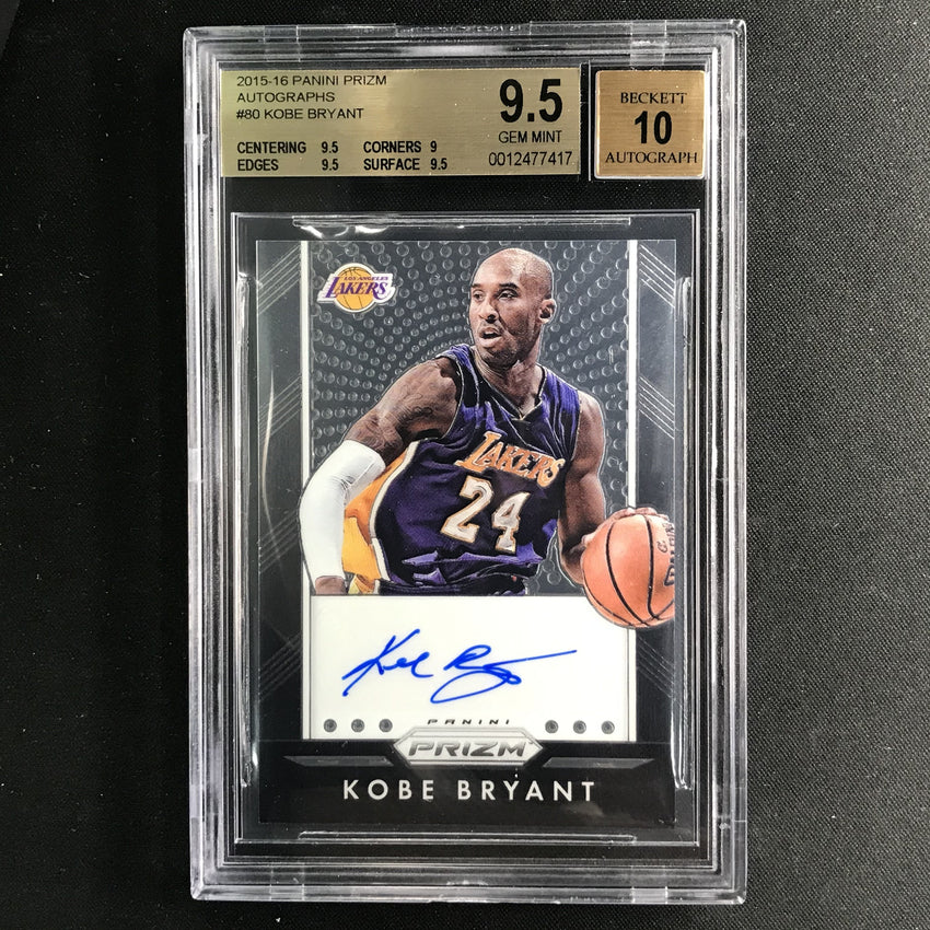2015-16 Prizm KOBE BRYANT Auto #80 BGS 9.5/10 (417)-Cherry Collectables